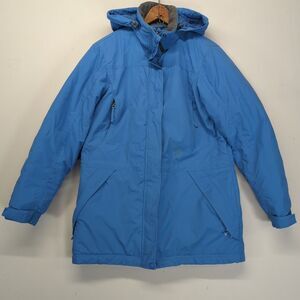 Vintage LL Bean Winter Warmer Coat Jacket Hooded Fleece Small Parka Blue Womens